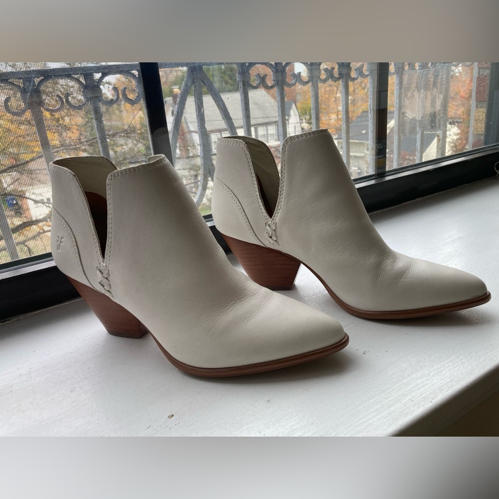 Frye Cream Ankle Boots